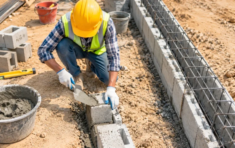 Block work construction in Abu Dhabi by RIEC
